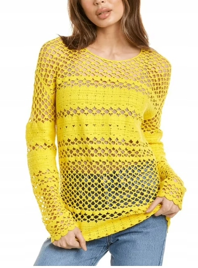 Maje Žlutý Svetr S Dlouhým Rukávem Velikost 36