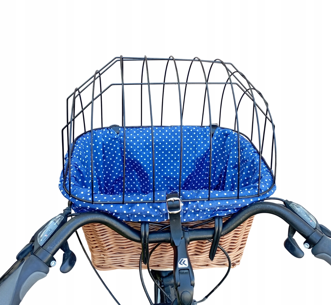 Koszyk wiklinowy na Rower z obszyciem i poduszką Transporter dla Psa