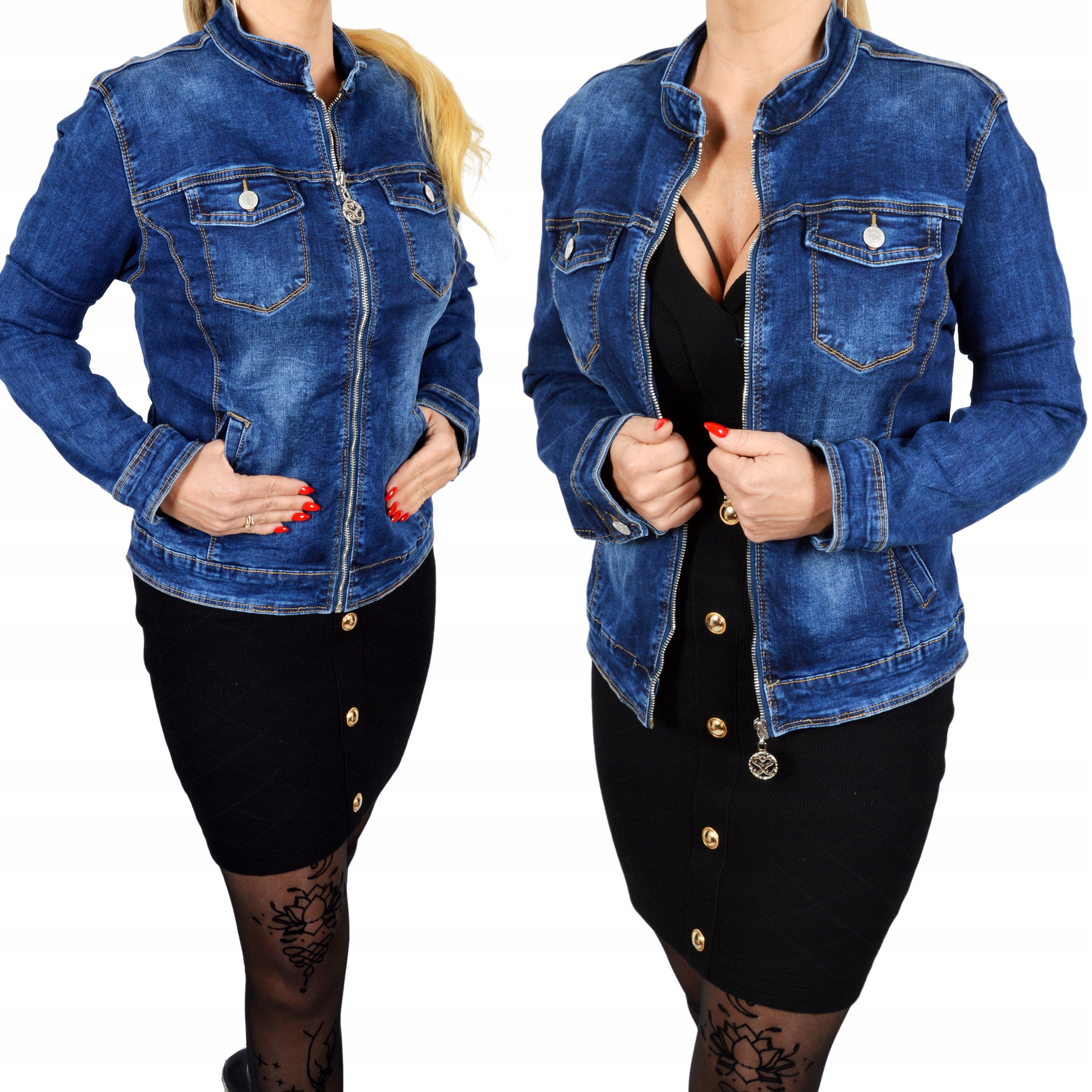 

Kurtka Katana Jeans jeansowa na Zamek Stójka New