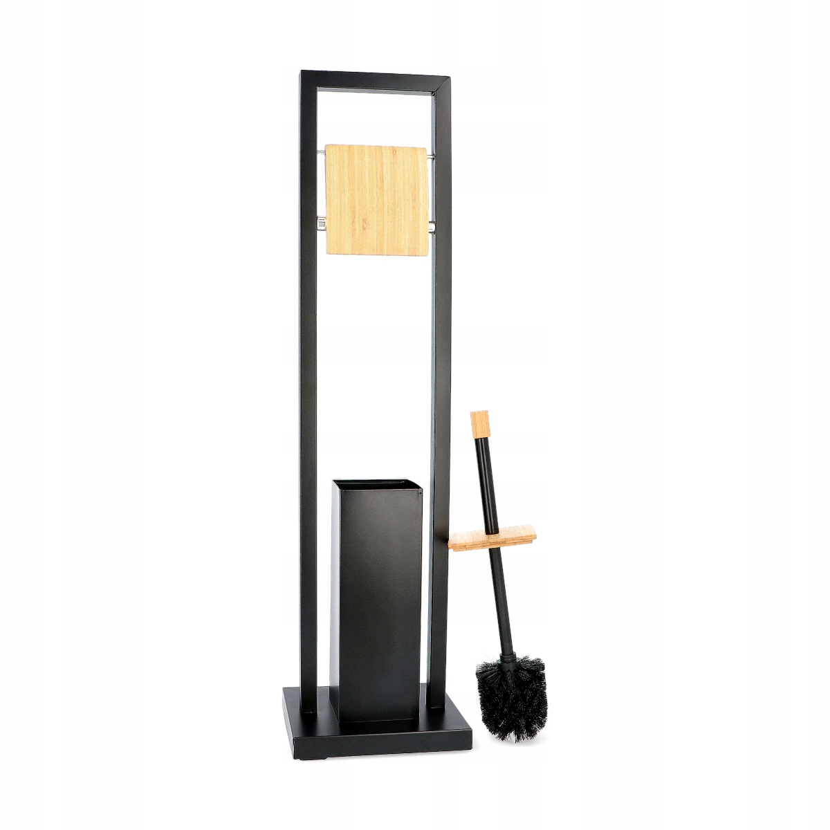STOJAK NA PAPIER TOALETOWY + SZCZOTKA DO WC ZESTAW 2w1 CZARNY BAMBUSOWY Kod producenta BB 1116