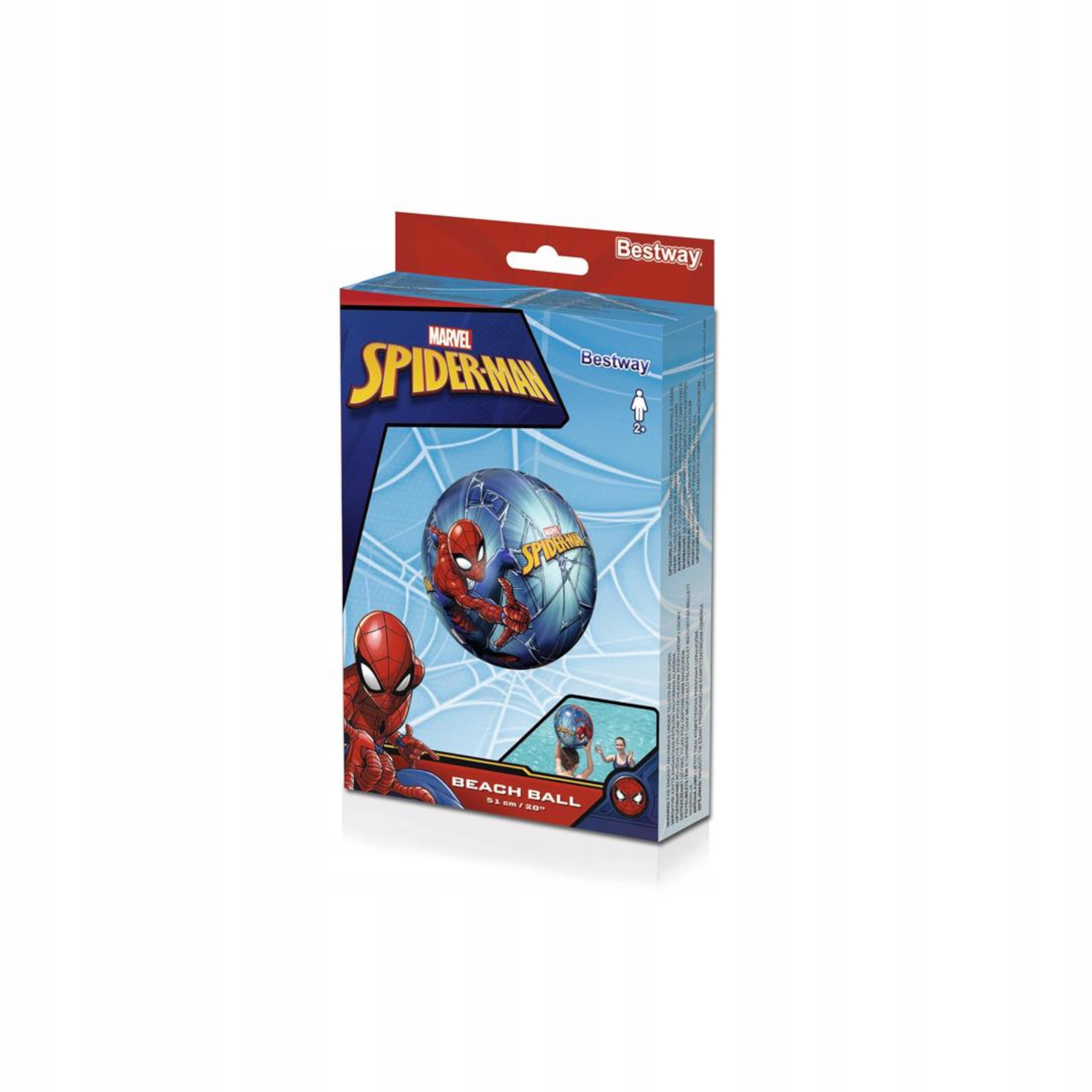 Piłka plażowa dmuchana Spiderman 51 cm Bestway 98002 Waga produktu z opakowaniem jednostkowym 0.08 kg