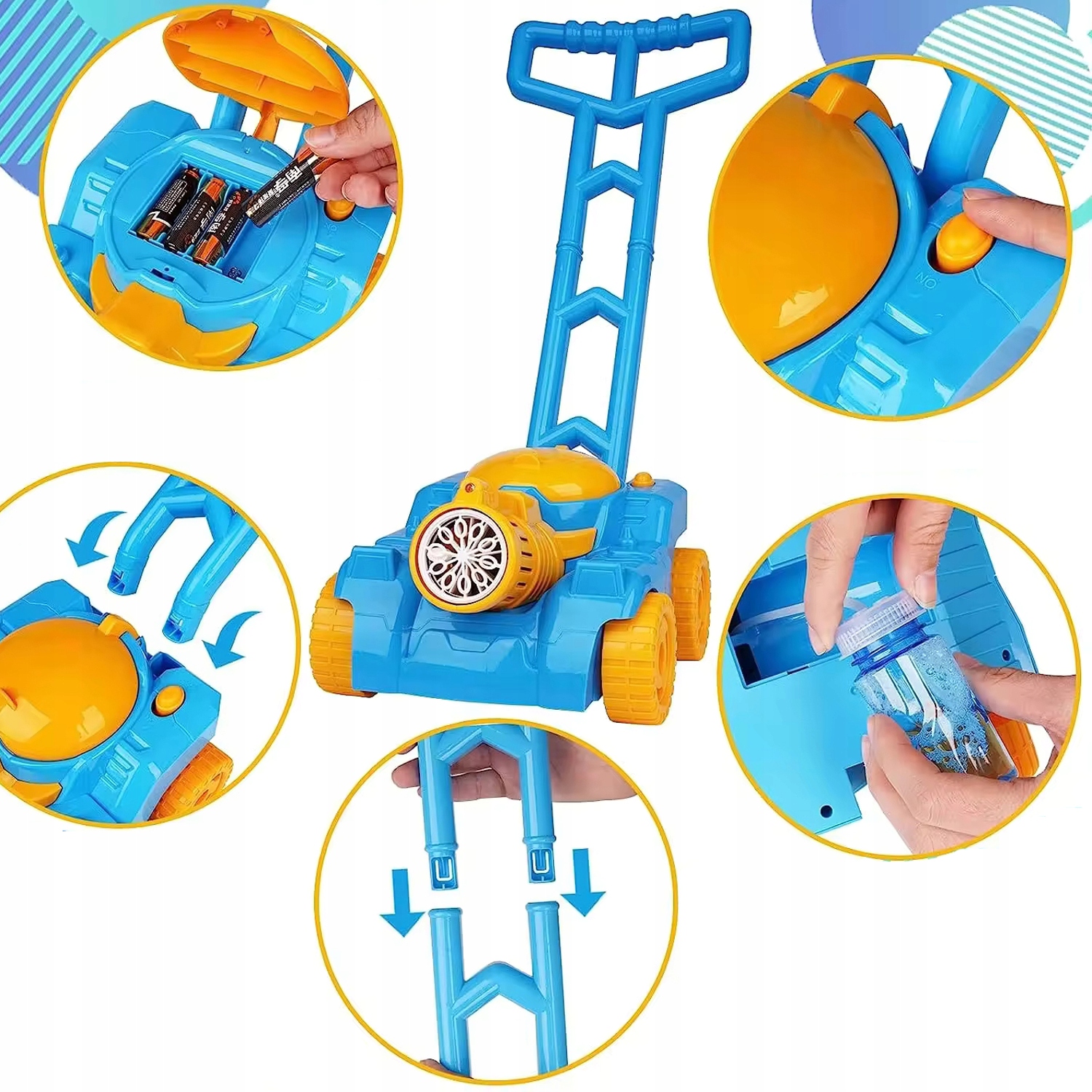 KOSIARKA NA BAŃKI MYDLANE DLA DZIECI + PŁYN DO BANIEK MYDLANYCH PCHACZ Rodzaj maszynka