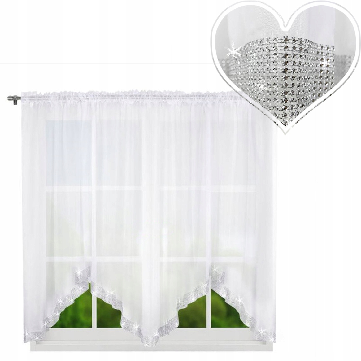 

Firana Gotowa 150x300 Cyrkonie Diamenty Łuk