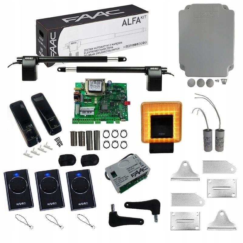 ZESTAW FAAC ALFA 414 EXTENDED + 3 PILOTY XT4 868 SLH + LAMPA XLED + FOTO