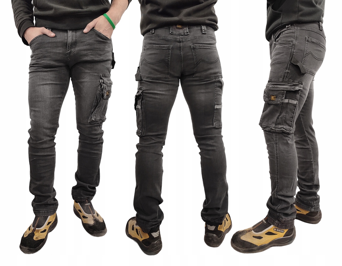 Elastyczne Spodnie Robocze Męskie Jeansy Rica Lewis Jobgr 54