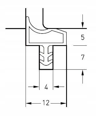 USZCZELKA DRZWI WEWNĘTRZNYCH DREWNIANYCH Z PRZYLGĄ CIEMNY BRĄZ Długość 100 cm