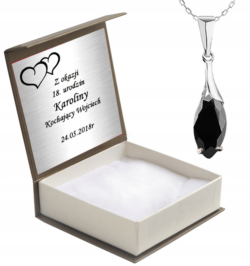 

Wisiorek Sopelek Z Czarną Cyrkonią + Łańcuszek