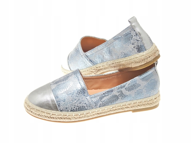 DAMSKIE ESPADRYLE TENISÓWKI A670-ESP-1 Blue r.37 Kolor niebieski
