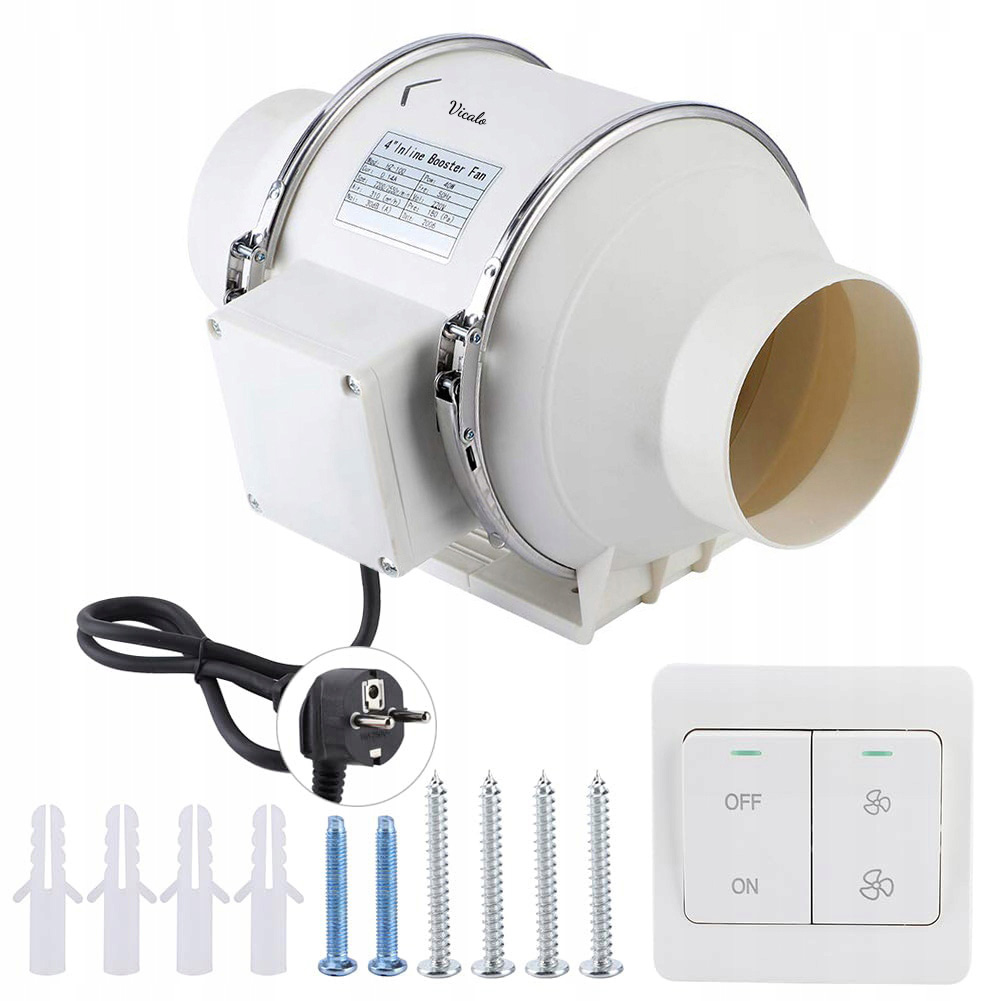 Dvourychlostní odtahový kanálový ventilátor Pro 100 mm 310 m3 h 40 W tichý Ce