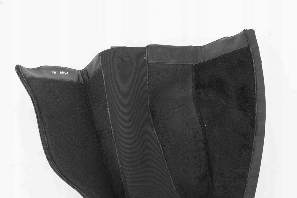 KOZAKI OFICERKI ELASTYCZNE CZARNE SKÓRZANE 38 Materiał zewnętrzny skóra ekologiczna