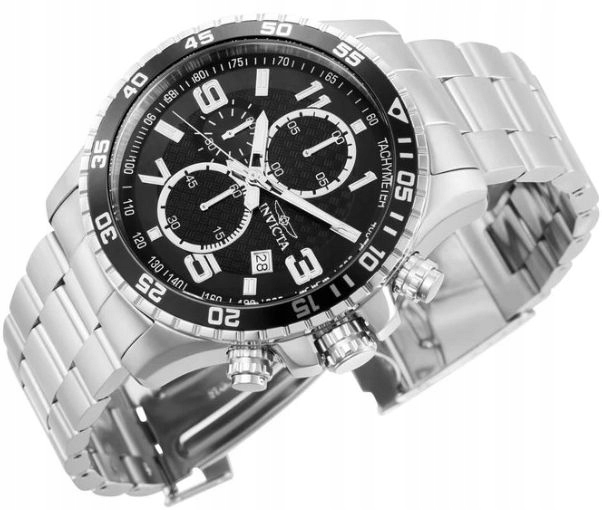 Pánské Hodinky Invicta 37146 Elegantní Černé Chrono S Datem Na Náramku