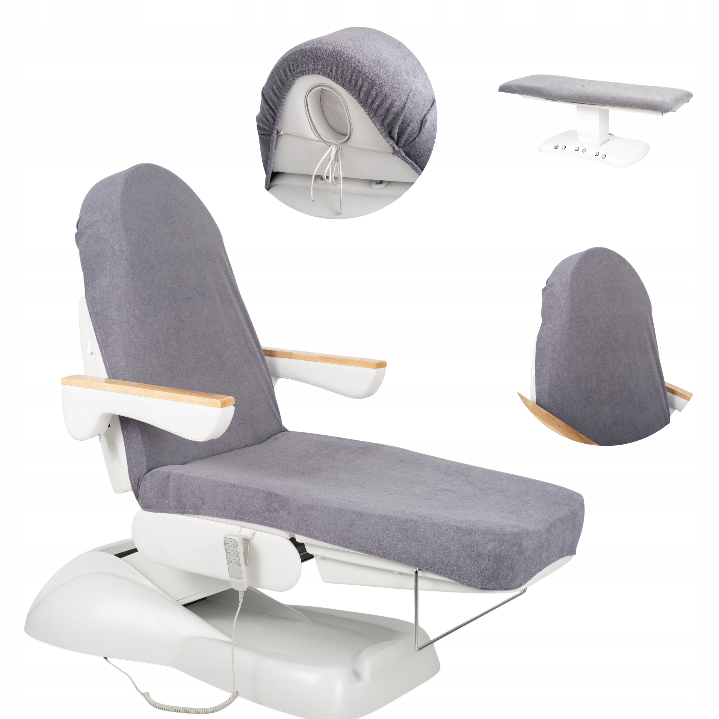 Prześcieradło Welurowe Z Gumką Sznurkami Szare 70x190 Na Łóżko Kosmetyczne