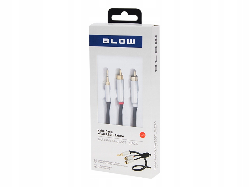 KABEL PRZEWÓD 2X RCA CINCH - JACK 3.5MM GOLD ZŁOTY 1,5M Długość kabla 1.5 m