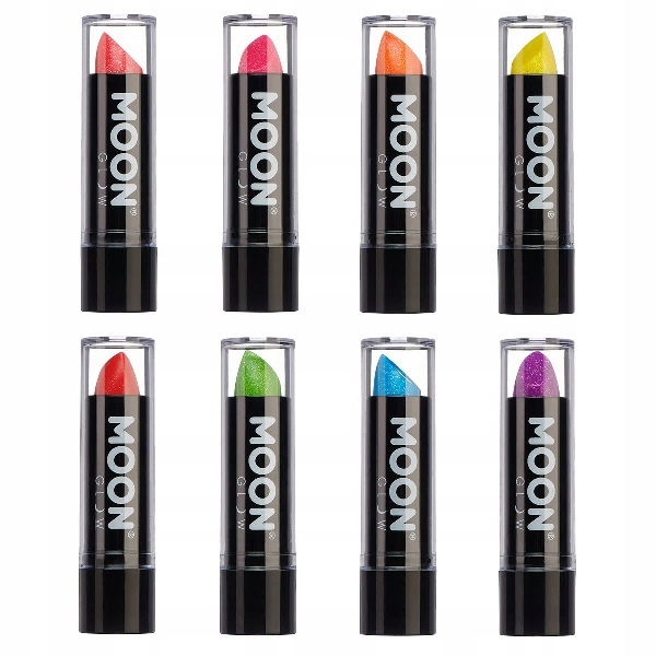 Brokatowa PomadkadoUst Świeci w UV MOONGLOW 8 szt.