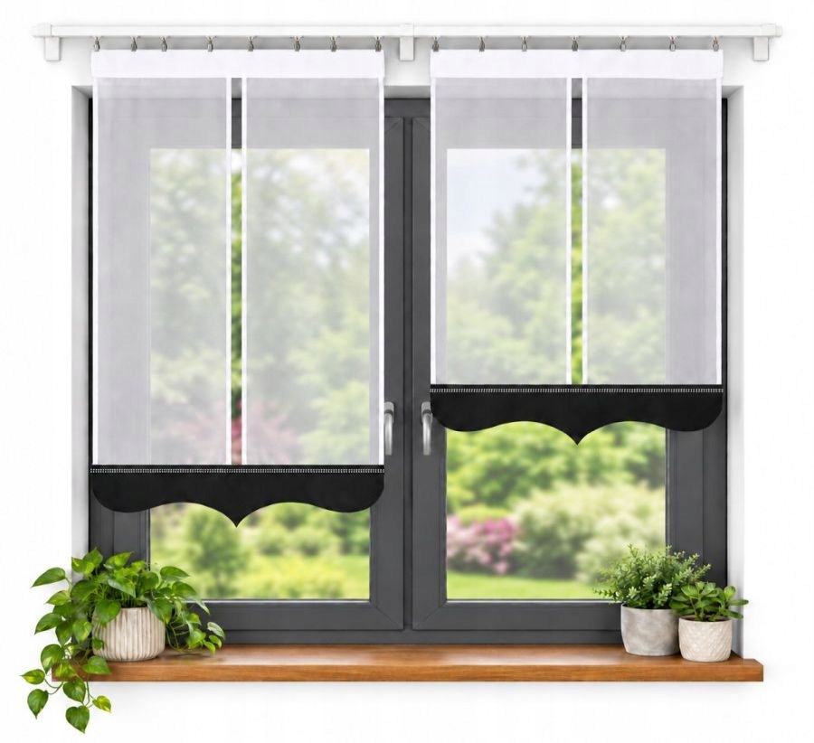 Hotové panelové záclony 2 ks 80 x 80/60 cm Moderní panely FL824