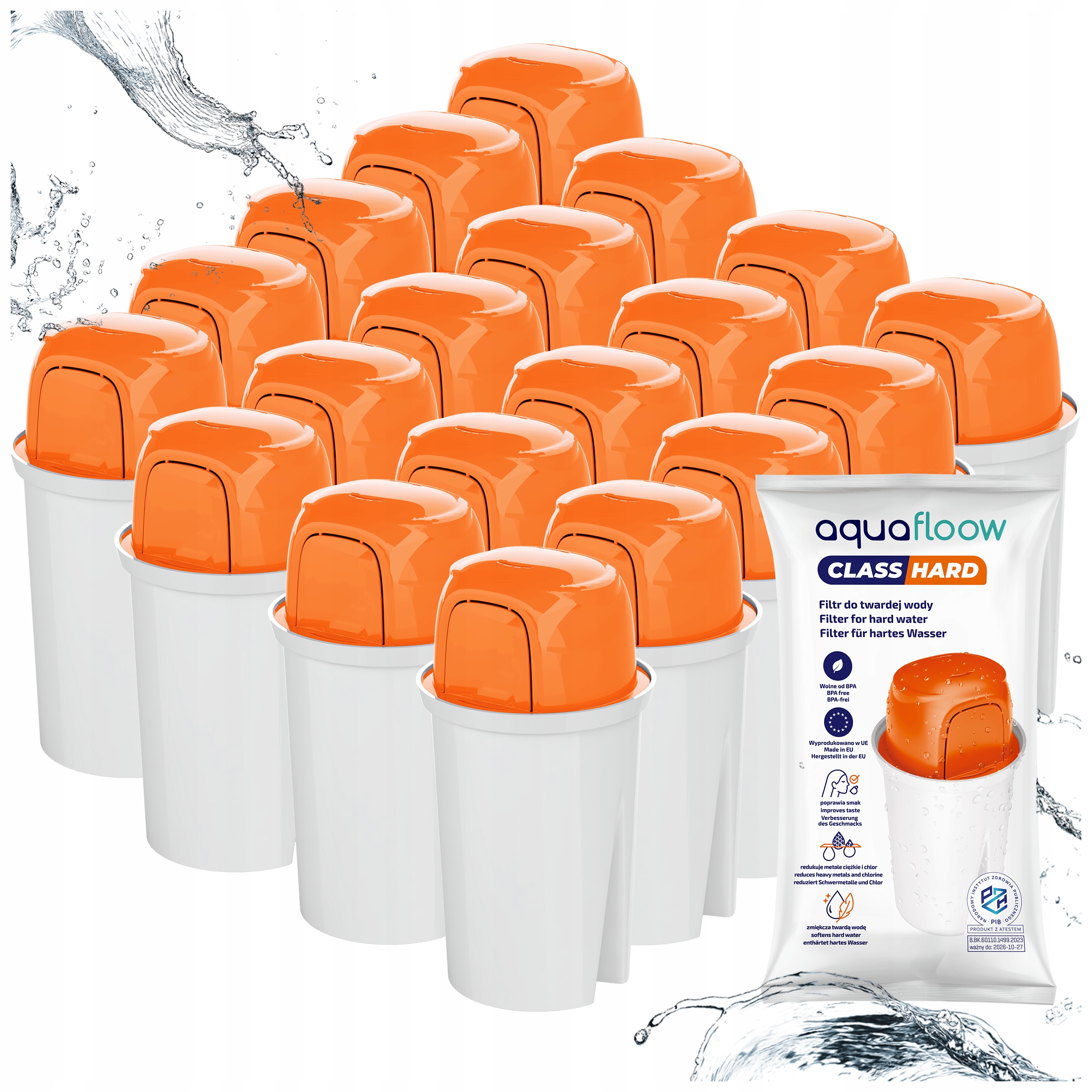 20 Filtrů Aquafloow Classic Hard Pro Skleněnou Konvici Dafi Crystal, Náhrada