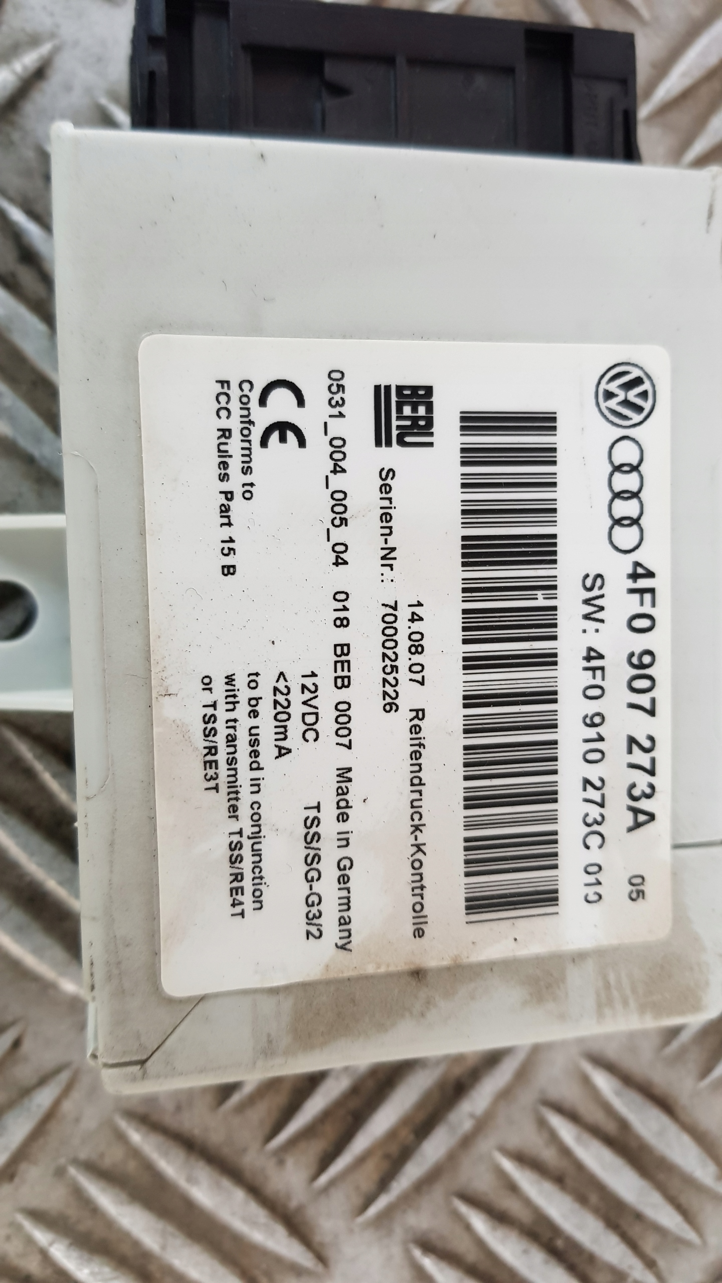 AUDI A6 C6 4F modulo pressione pneumatici, gomme 4F0907273A