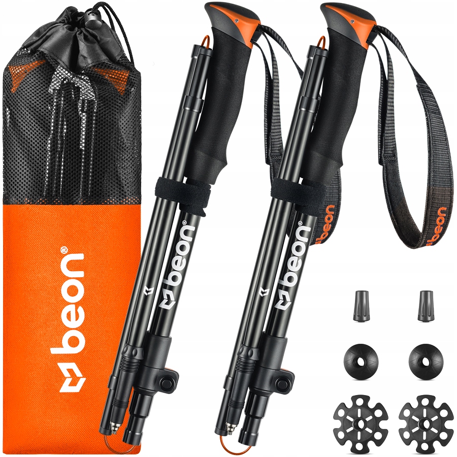 KIJE TREKKINGOWE SKŁADANE REGULOWANE KIJKI DO CHODZENIA PO GÓRACH MOCNE