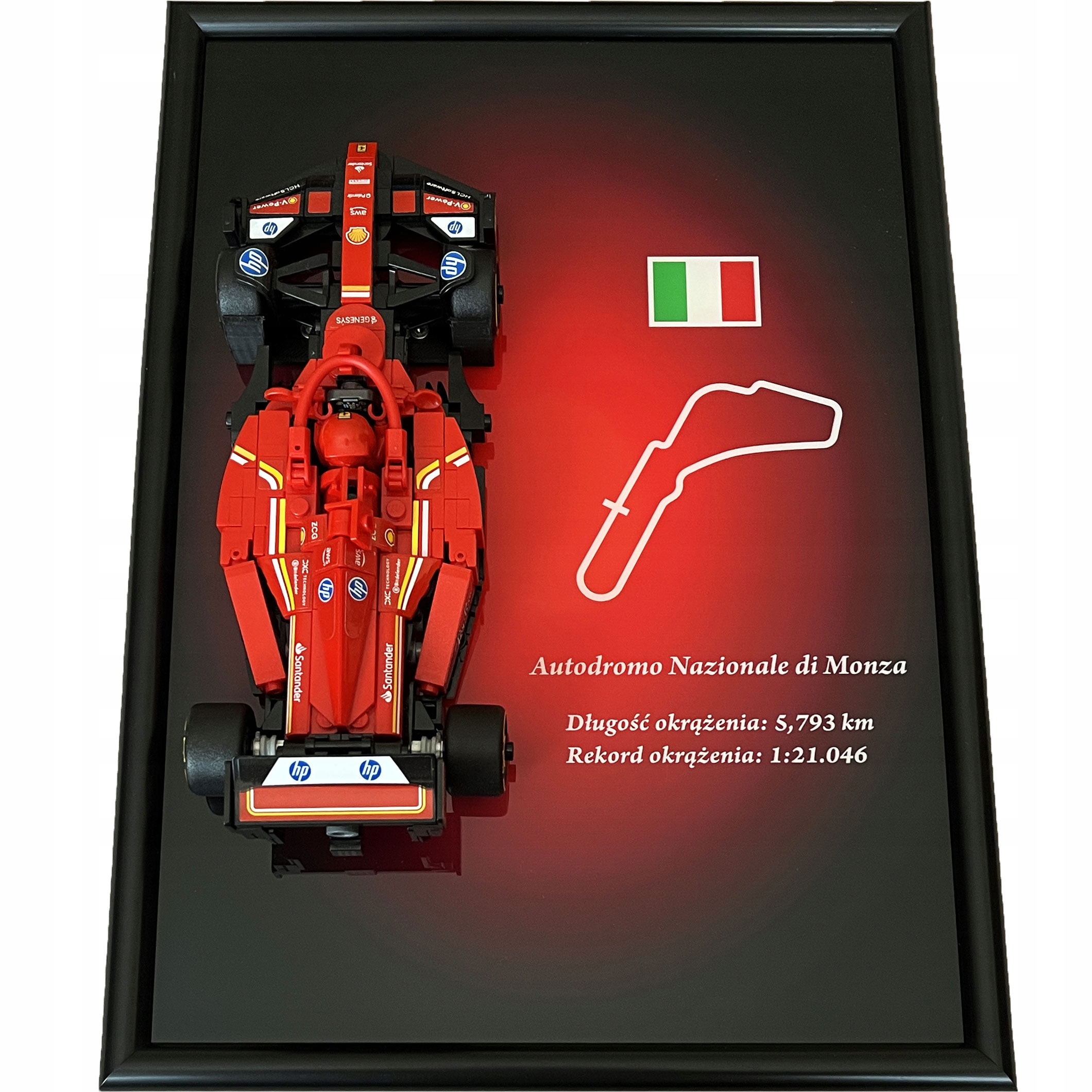 Rámeček s držákem pro Lego Speed Champions 77242 Formule F1 Ferrari SF-24