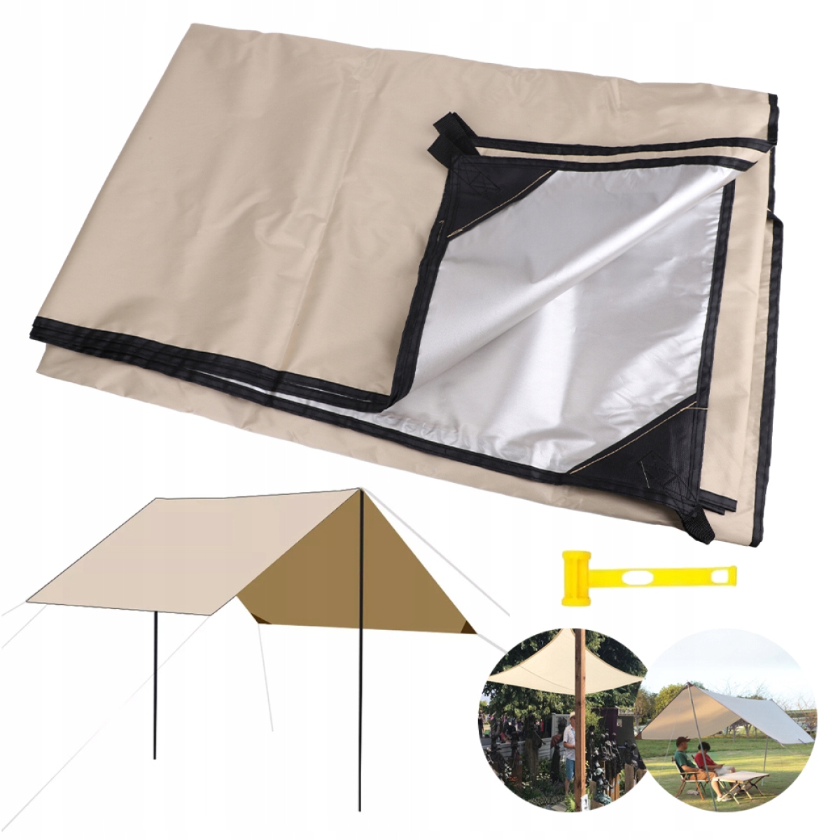 Přenosná Markýza 300*300 CM Pro 8-12 Osoby, Skládací Stan, Voděodolná