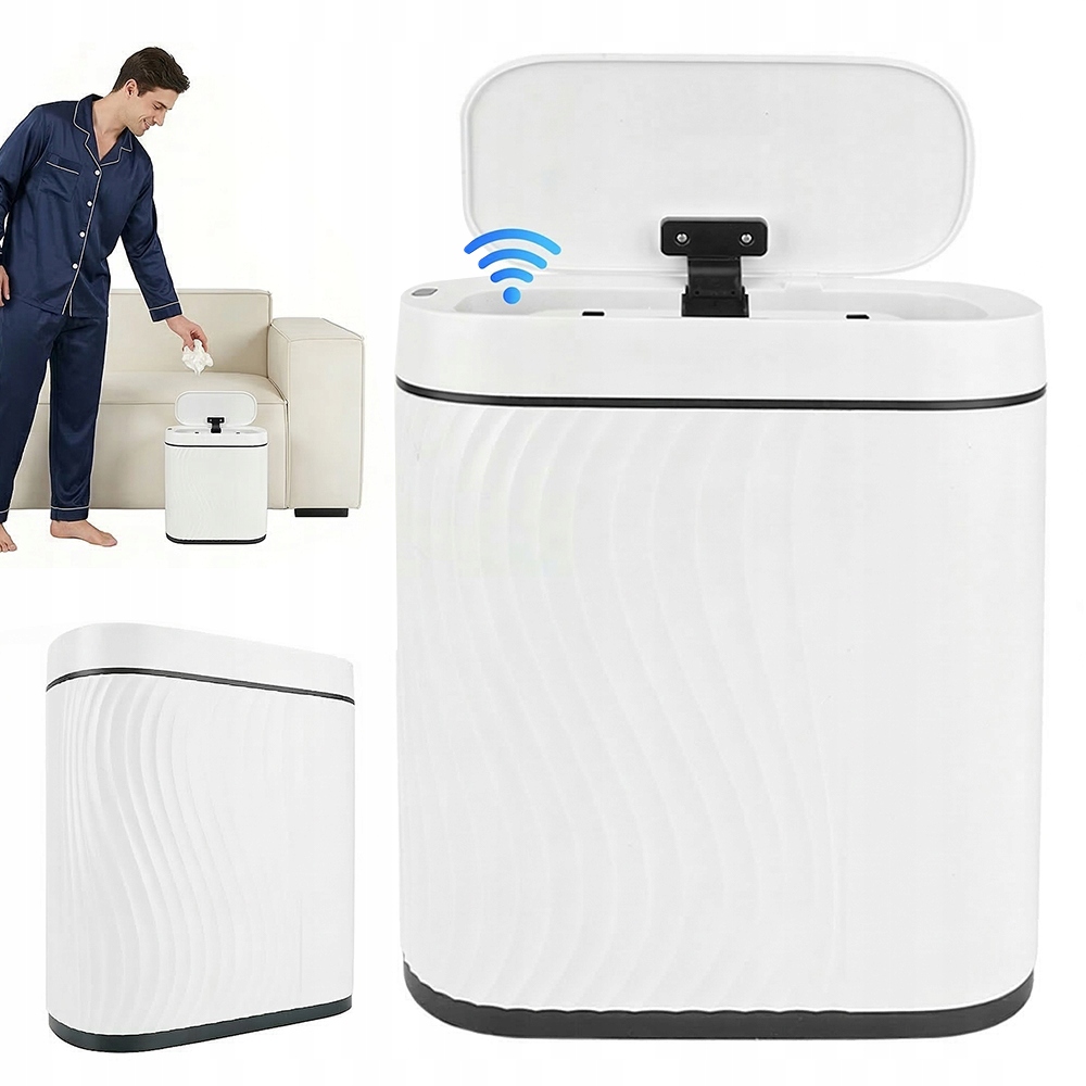 Inteligentní Odpadkový Koš S Pohybovým Senzorem, Kompaktní, Bílý, 8 L