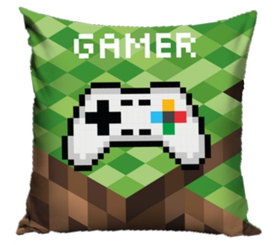 GAMER pre fanúšikov minecraft obliečka na vankúš jasiek 40x40 velúrová VELVET