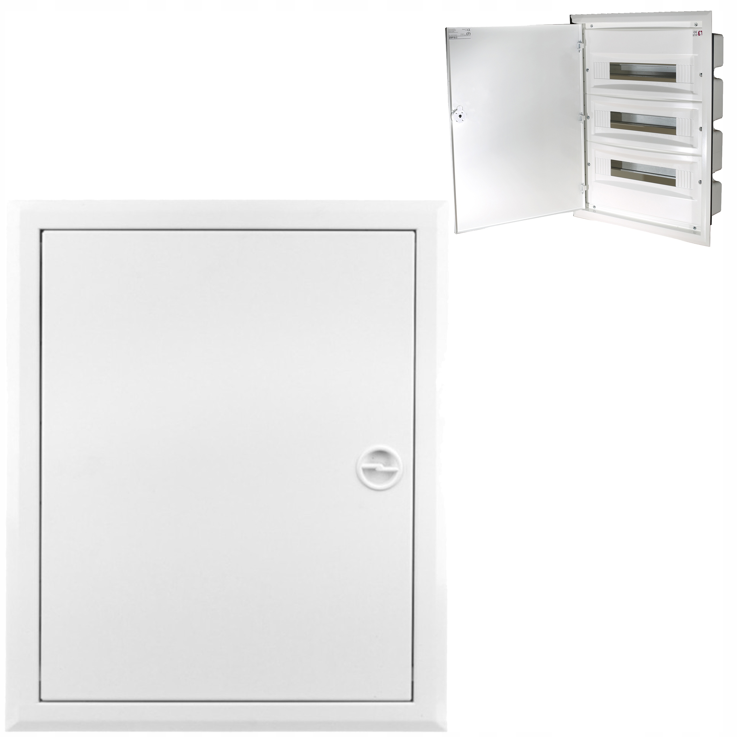 Podomítkový rozvaděč elektrický box 3x18 dveří kovový IP40 ERP18-3