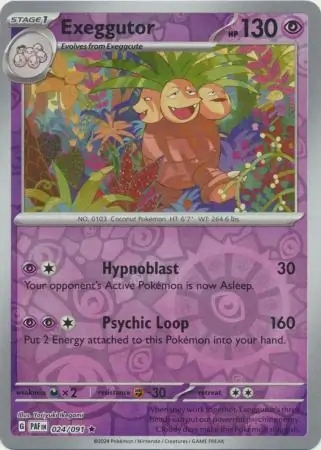 Exeggutor (paf 024/245) Reverse Holo Paldean Fates