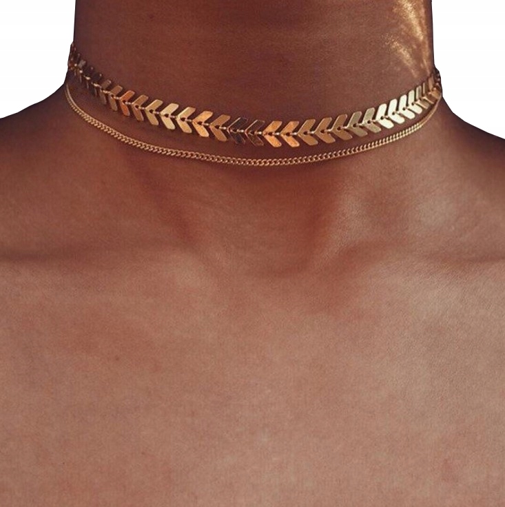 

Naszyjnik Choker Celebrytka Długi Boho Złoty 24