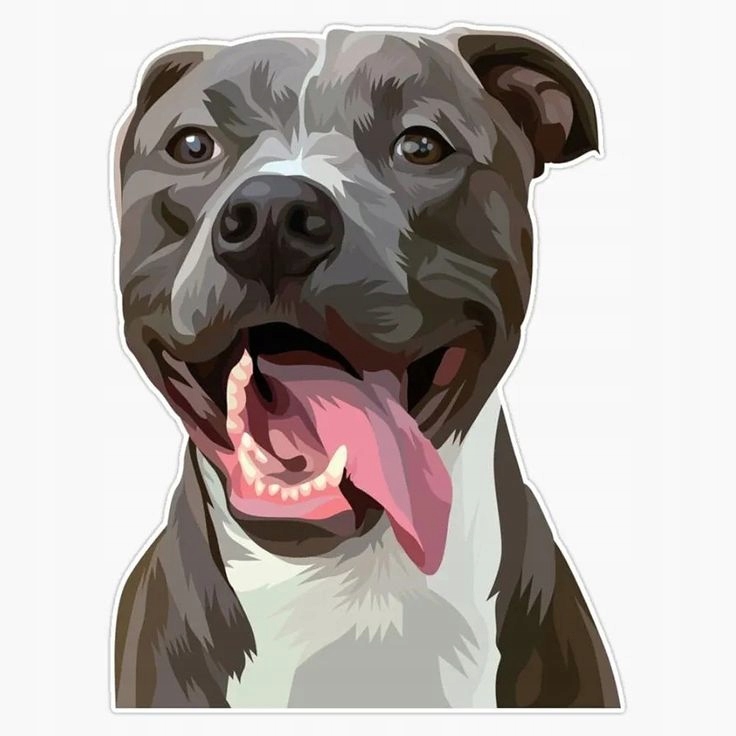 Naklejka 3D na Samochód Auto Gadżet Wodoodporna Amstaff Pies Pitbull Dog 12