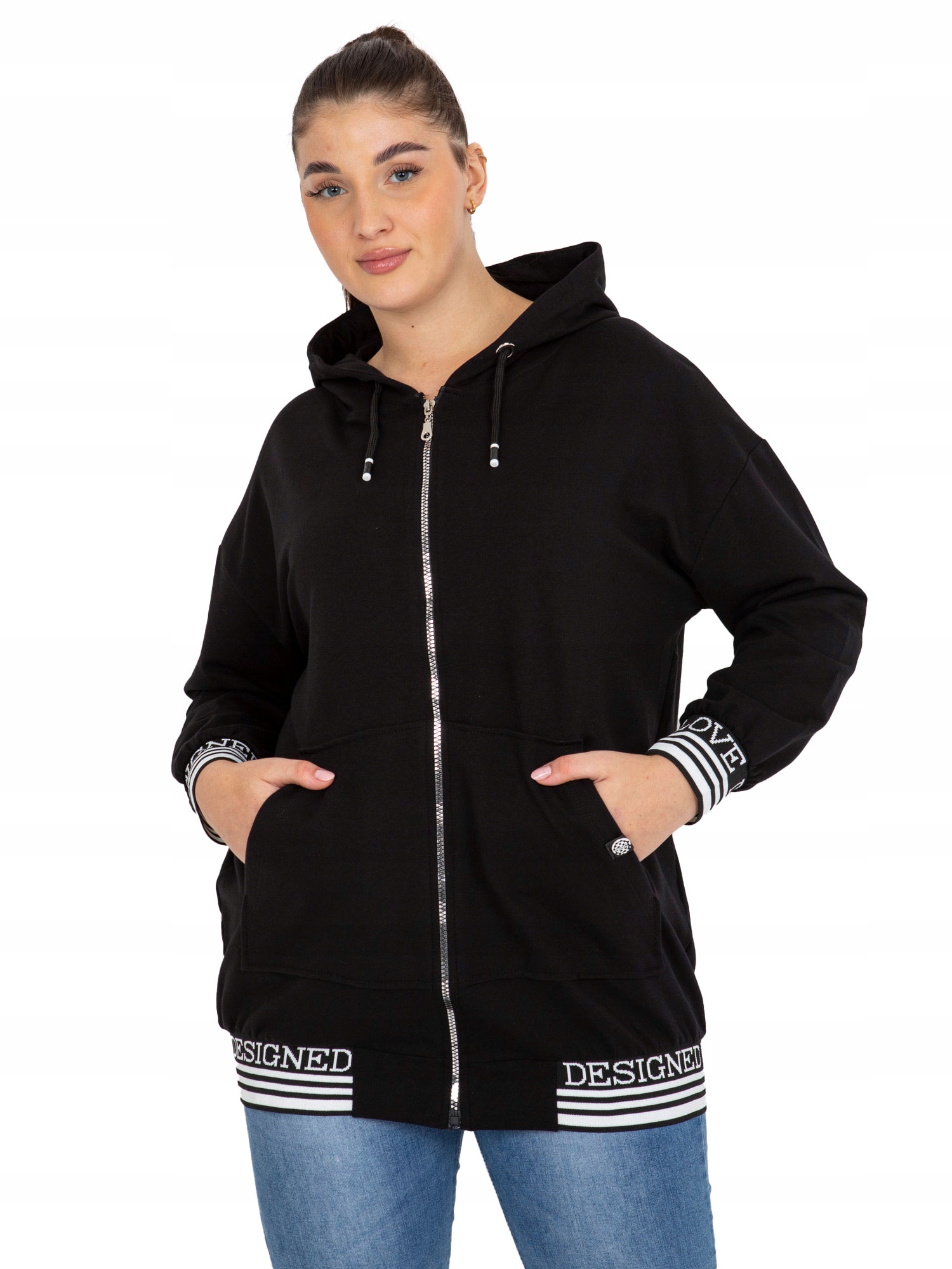 

Rozpinana Bluza damska Z Kapturem plus size
