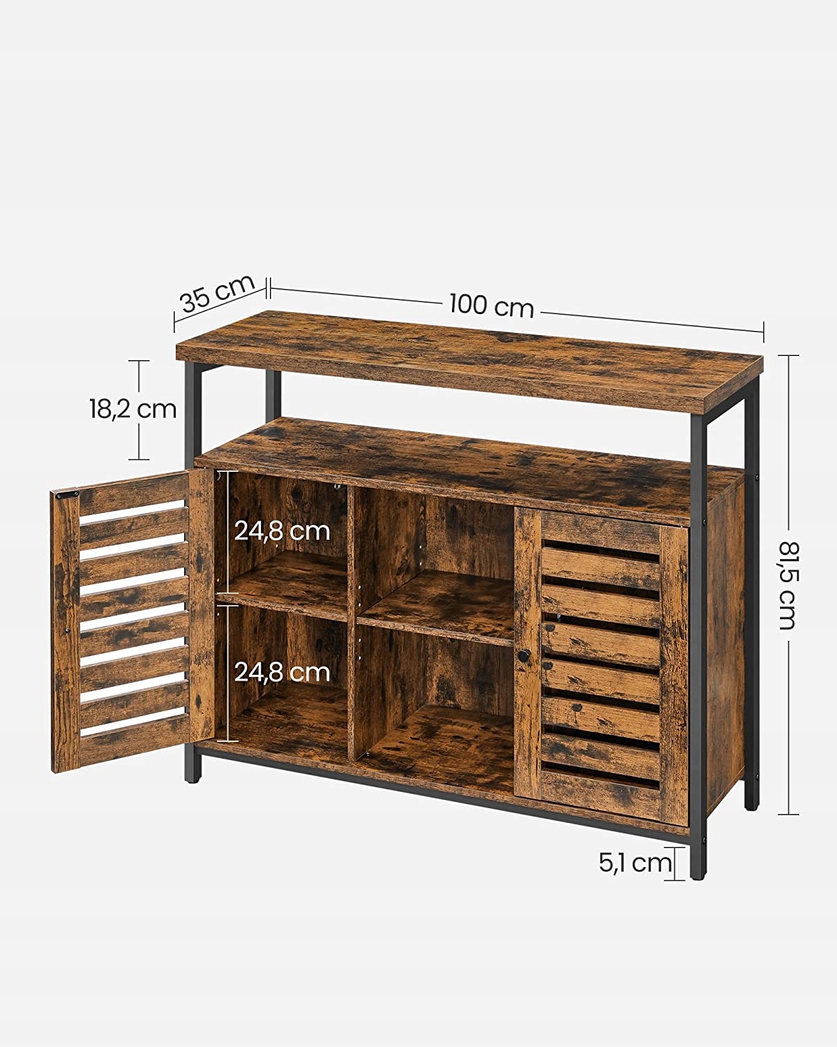 Kredens z półkami regał komoda kuchnia salon brąz Marka bez marki