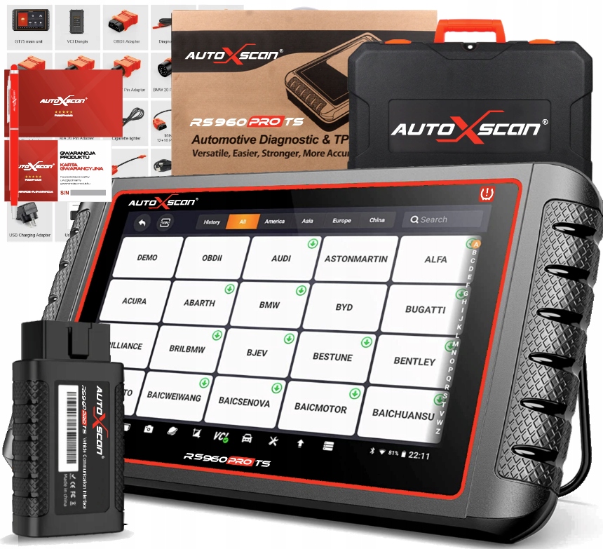 Diagnostický Tester Autoxscan RS960 Pro Ts+ Tpms 3 roky Aktualizace!