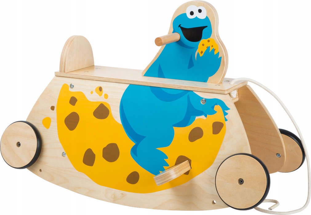 BUJACZEK ROWER DREWNIANY 2w1 CIASTECZKOWY POTWÓR Materiał drewno