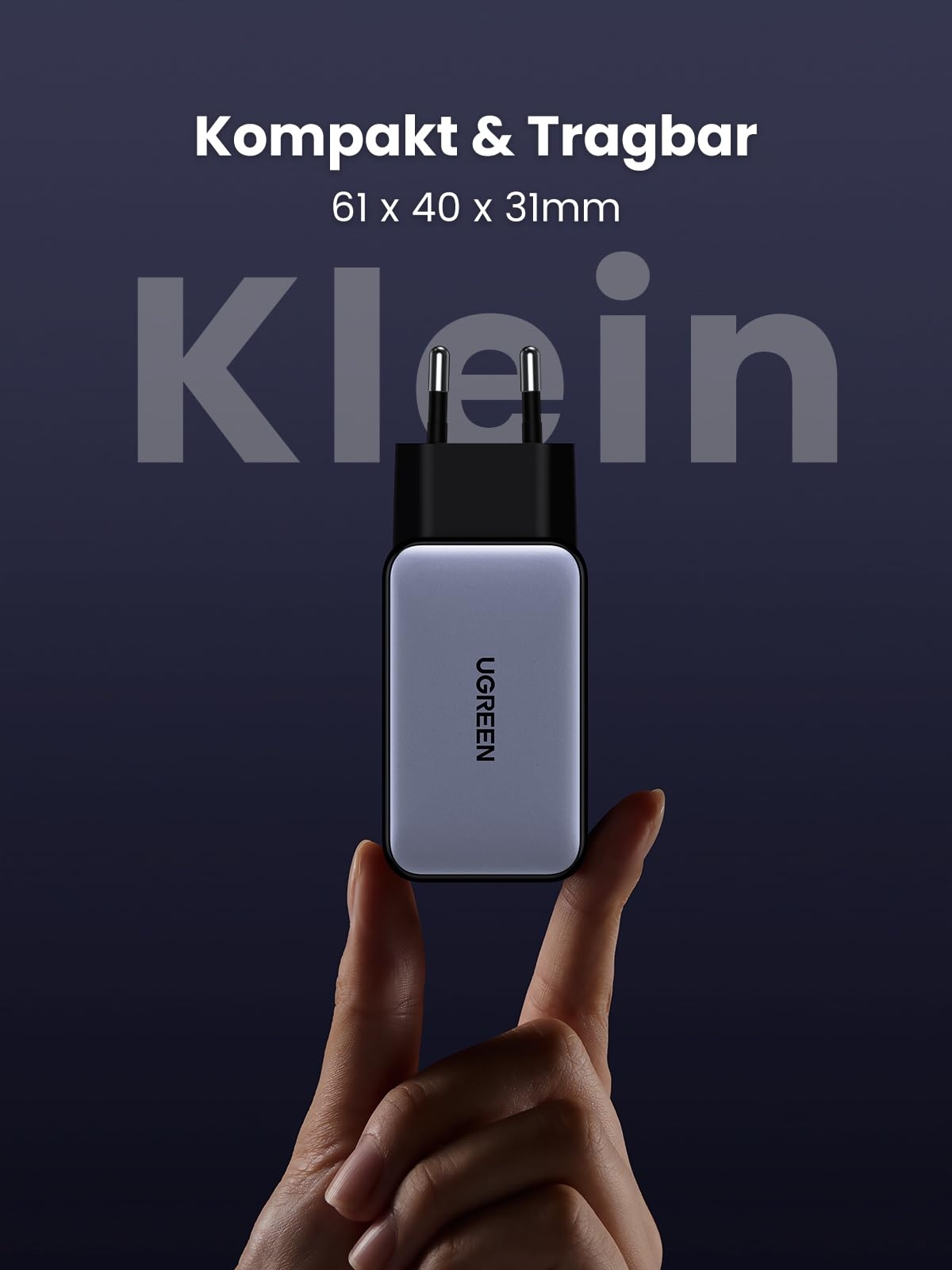 UGREEN Nexode ładowarka USB C, 65 W, GaN, zasilacz z 3 portami USB-C — miniatura 6