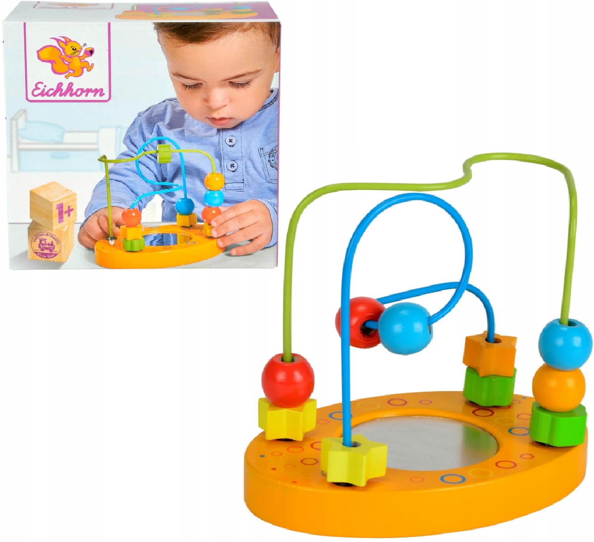 

Drewniana Zabawka Edukacyjna Labirynt Z Koralikami