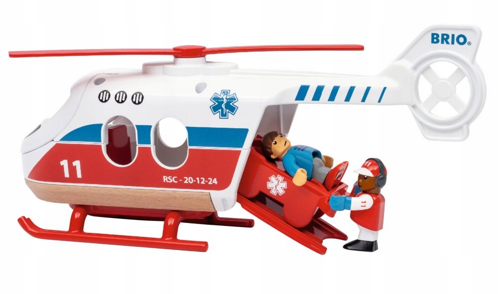 HELIKOPTER RATUNKOWY ŚMIGŁOWIEC NOSZE FIGURKI BRIO Wiek dziecka 3 lata +