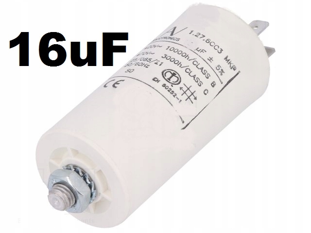 

Kondensator rozruchowy do silnika 16uF 420V