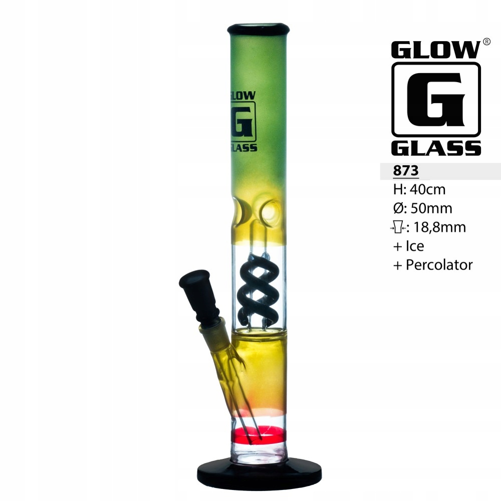 Bongo Szklane Fajka Wodna z Filtracją Bullet Rasta 40 cm 18,8mm