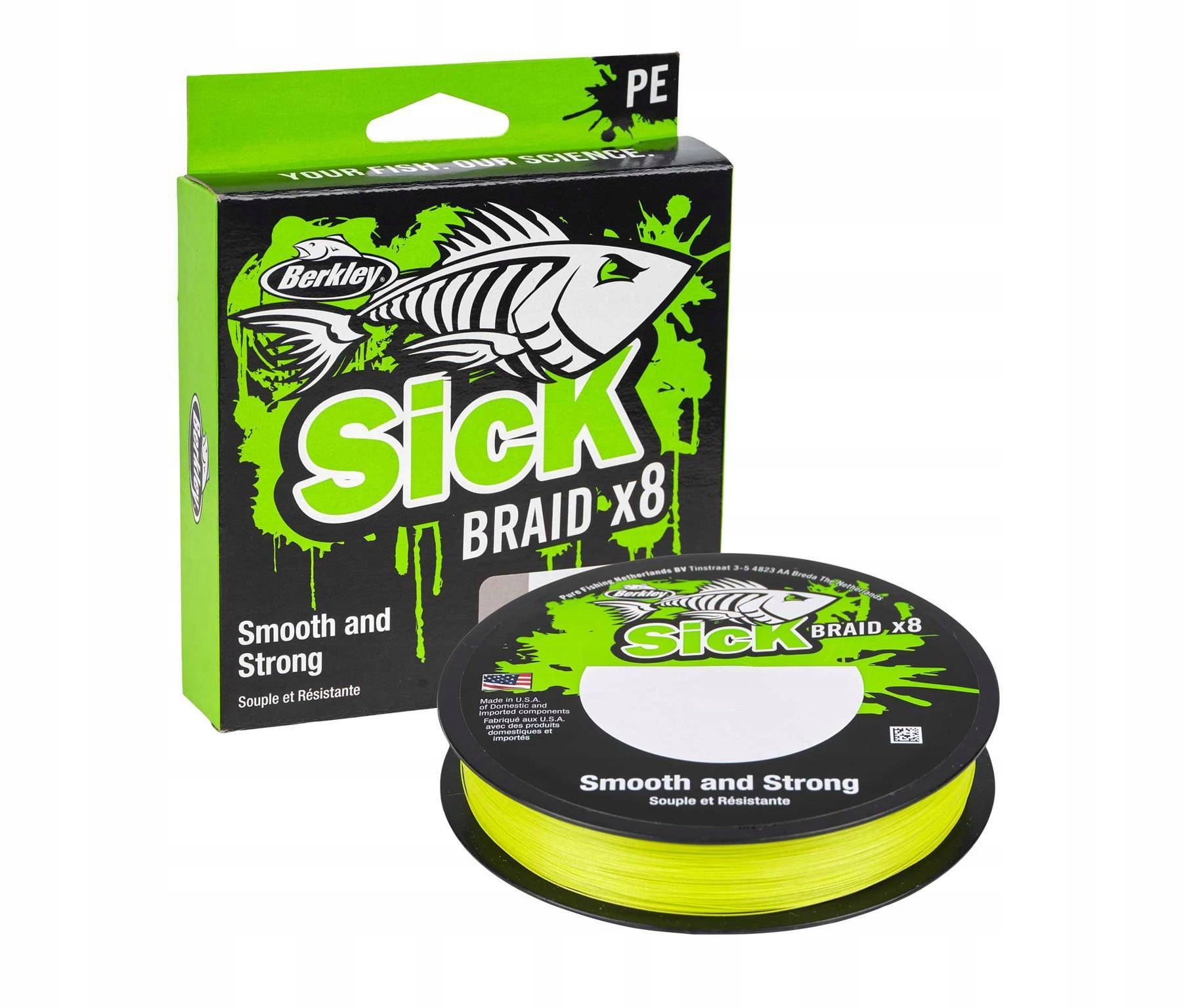 Plecionka Berkley Sick Braid X8 0,23 mm x 150 m Hi-Viz Yellow