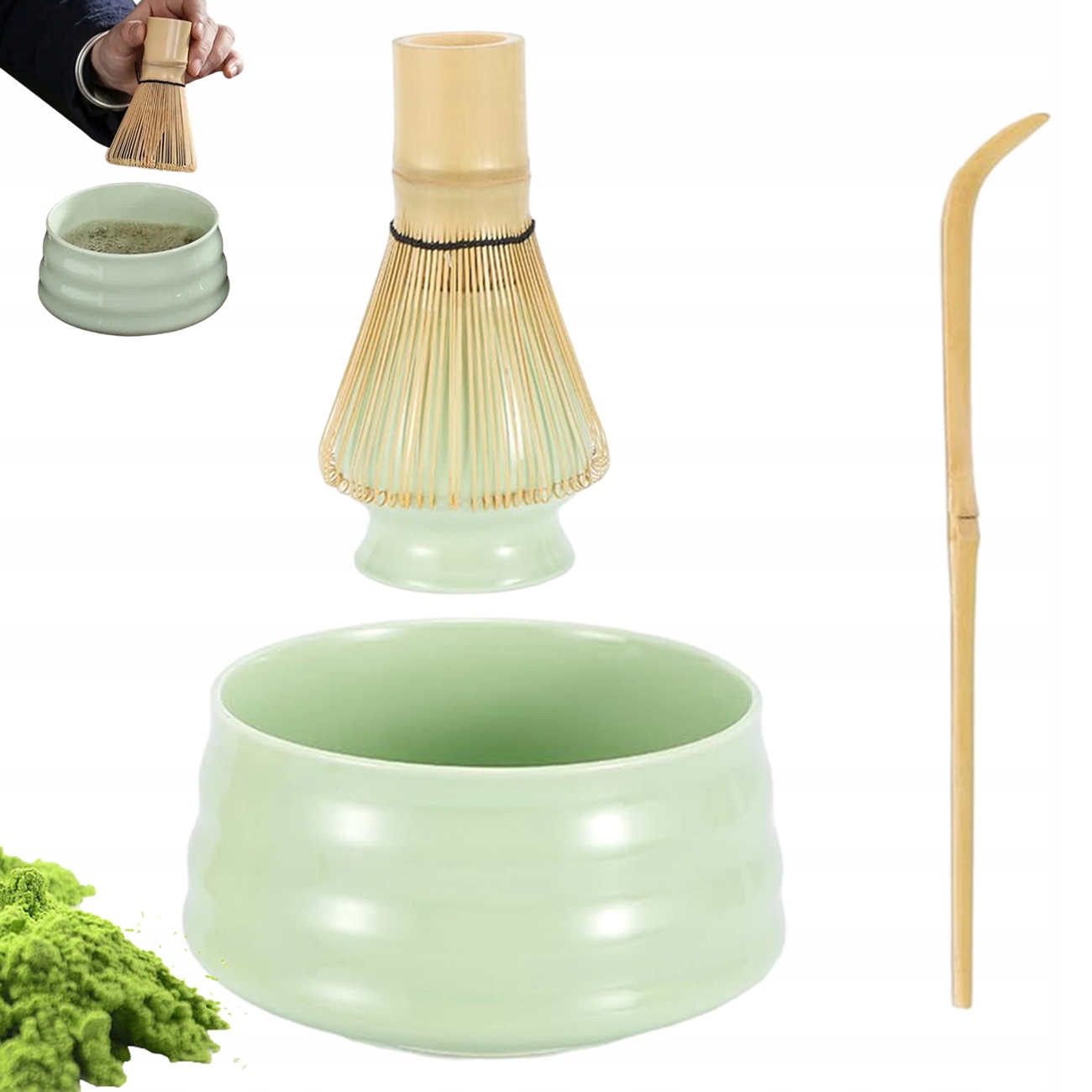 Levně Startovací sada na čaj matcha metla chasen štětec na čaj matcha