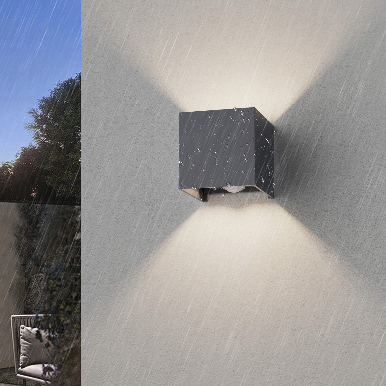KLIGHTEN Zestaw 2 Szt LED Wandleuchte Czujnik Ruchu Wewnątrz/Zewnątrz 4500K — miniatura 5