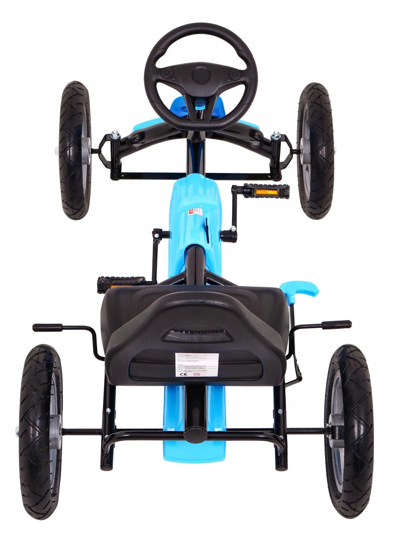 Duży Gokart na Pedały Gumowe Pompowane Koła Regulacja Niebieski Marka Inna marka