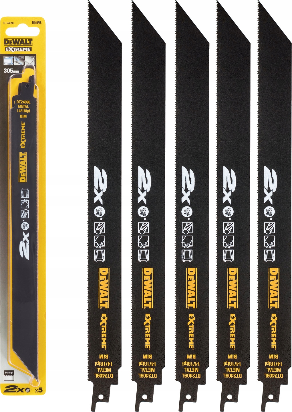 Pilové kotouče na kov 305 mm DeWalt DT2409L Originál Dewalt 5 Kusů