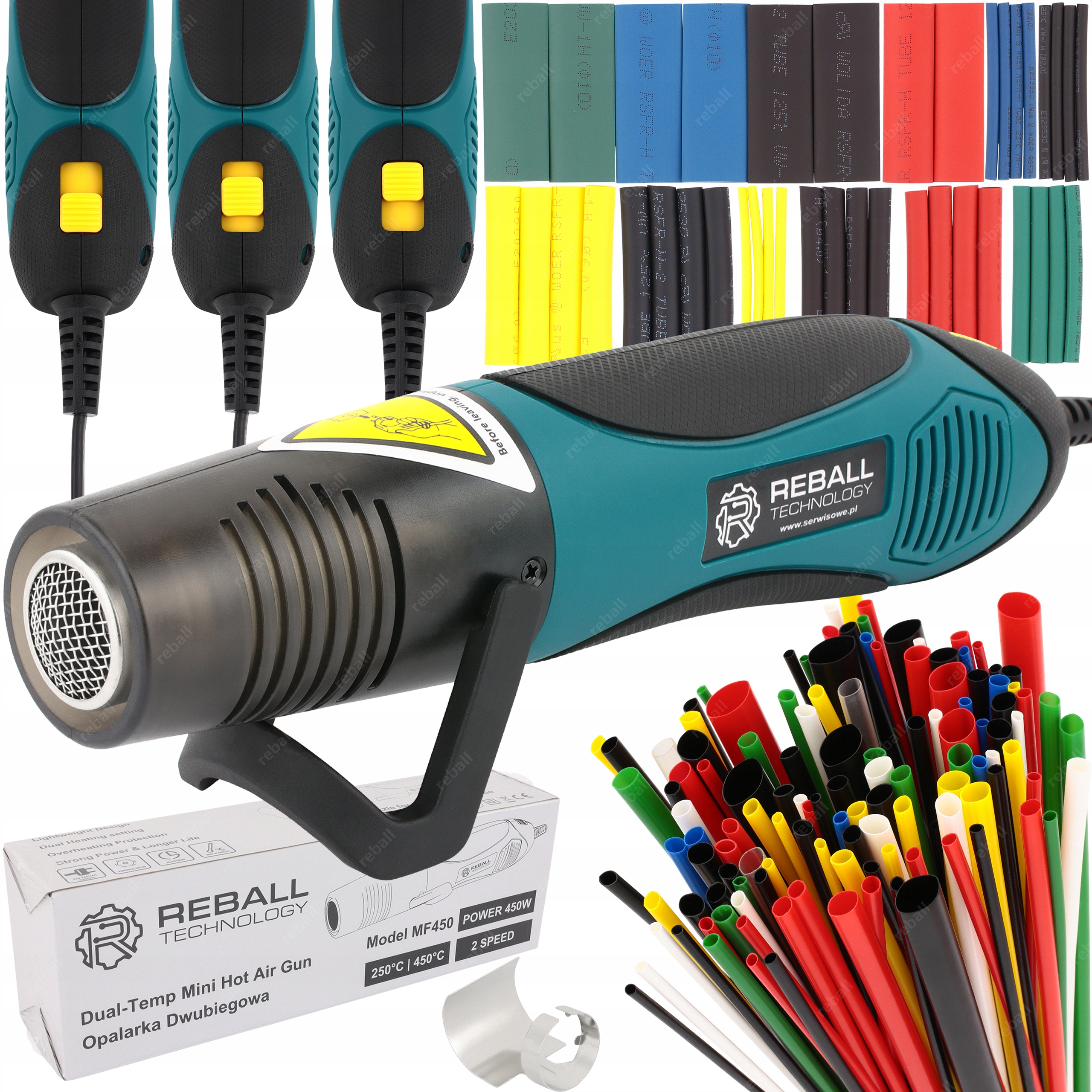 MINI OPALARKA PORĘCZNA DWA TRYBY MF450 450W 250/450C RURKI TERMOKURCZLIWE