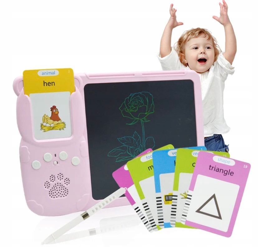 CZYTNIK KART DO NAUKI ANGIELSKIEGO SŁÓWEK TABLET 2W1 112 KART 224 SŁÓWKA Wysokość produktu 17 cm