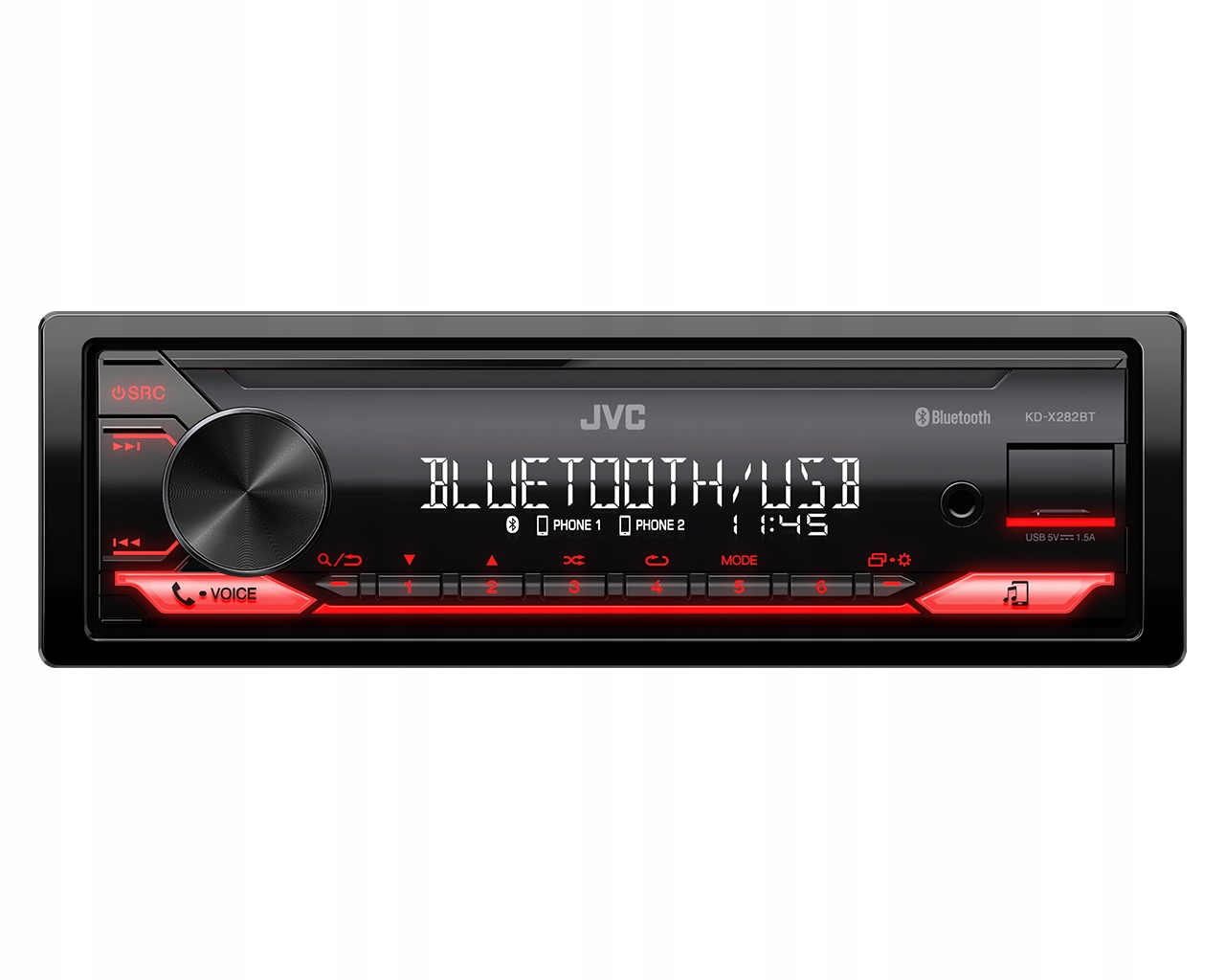 JVC MOCNE RADIO SAMOCHODOWE 4X50 W BLUETOOTH USB AUX RADIOODTWARZACZ RDS Kod producenta KD-X282BT