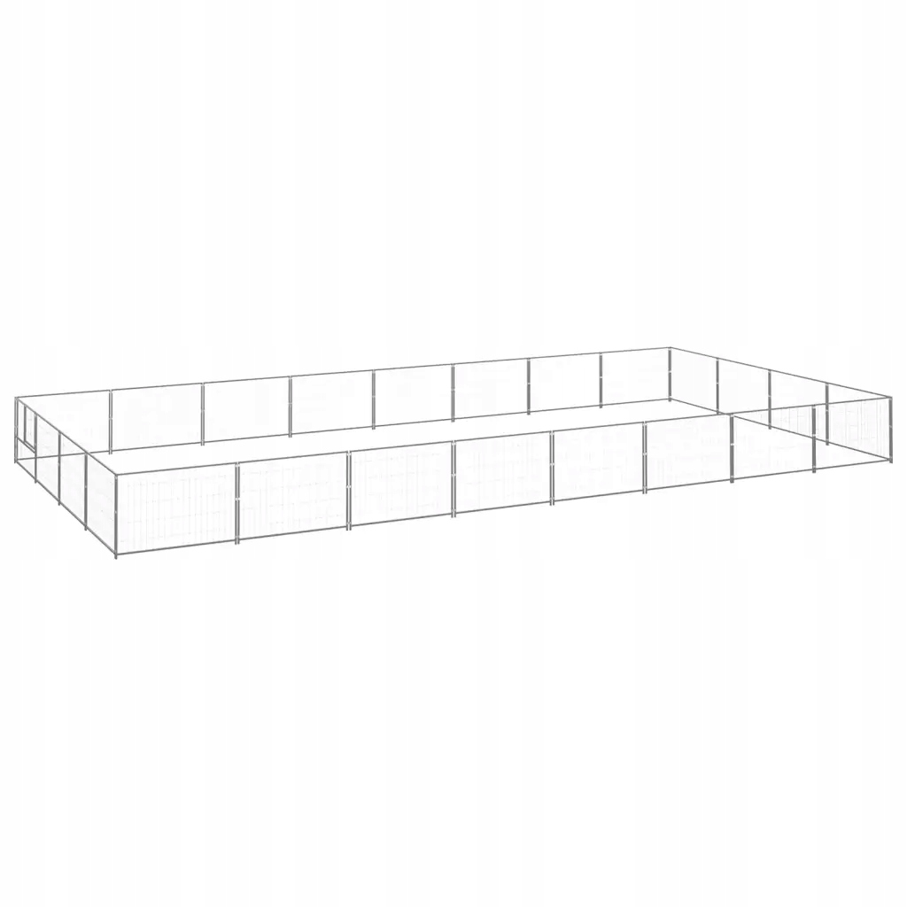 Levně Kotec pro psa, stříbrná, 32 m², ocelová