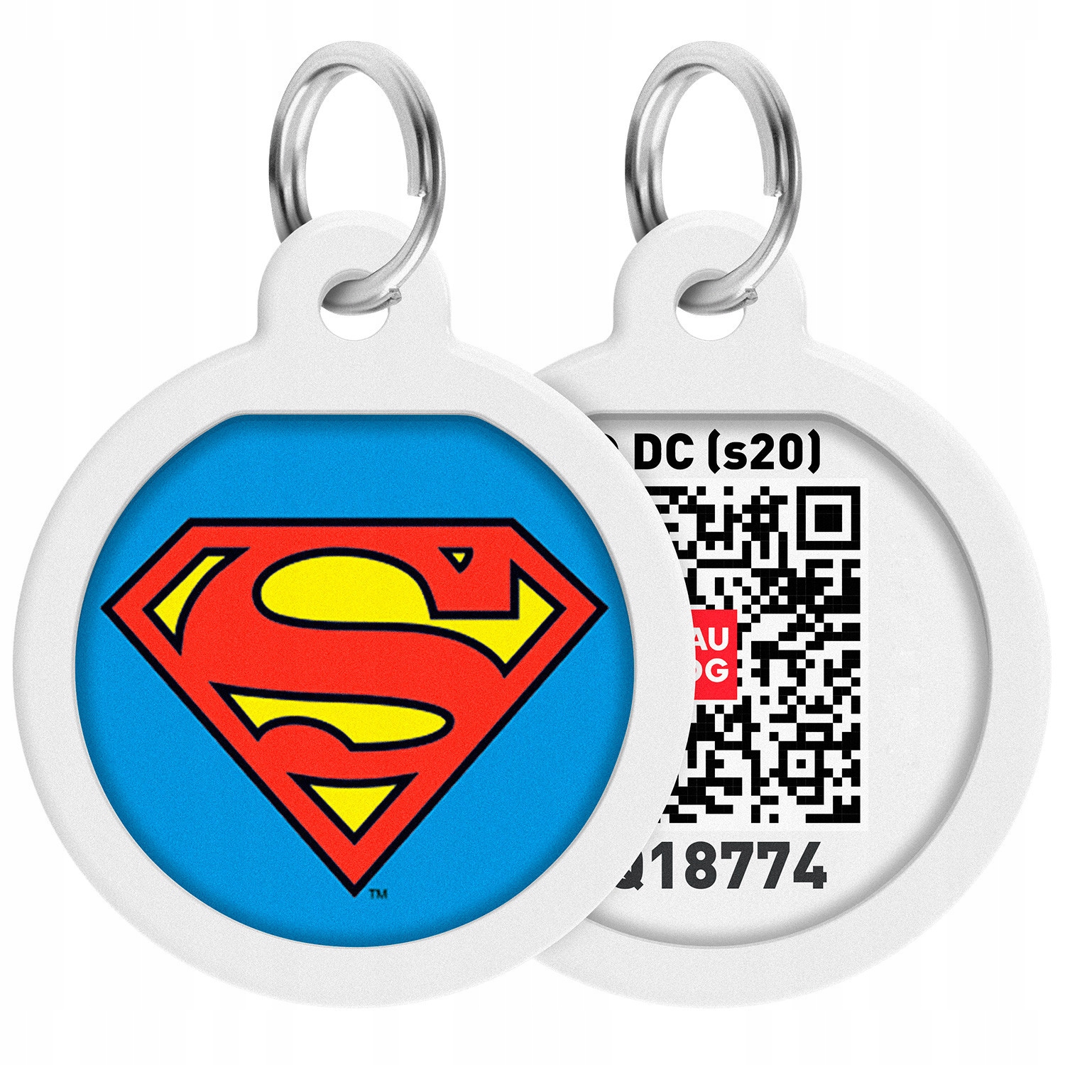 

Adresówka z Qr paszportem, Superman bohater, 30 mm