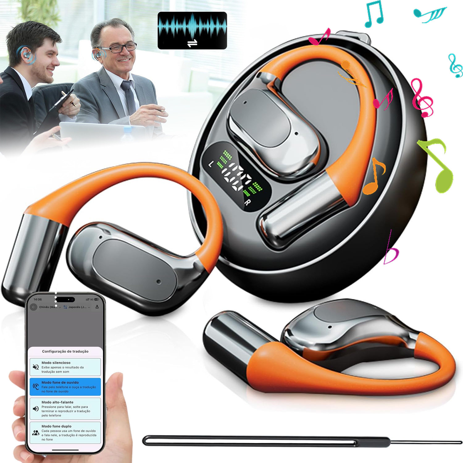 Bluetooth 5.49 Překladatelská Sluchátka Pro Obchodní Schůzky